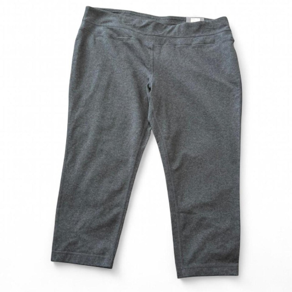 Tek Gear Gray Mid Rise Capri Leggings, Women's Size 1X